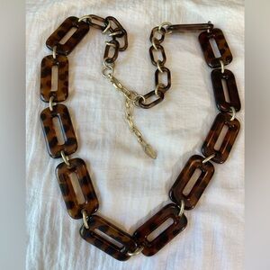 Coldwater Creek Faux Tortoise‎ Chunky Link Necklace Vintage